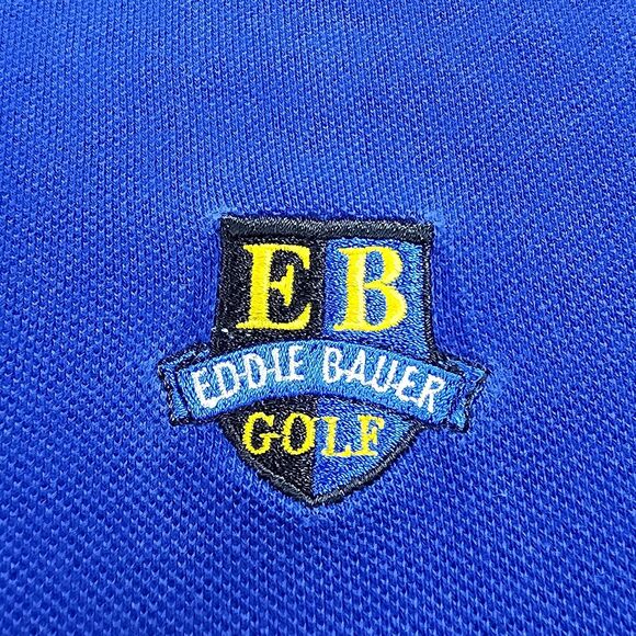 Vintage Eddie Bauer Shirt Mens Large Blue Gray EBTEK 1/4 Zip Polo Short Sleeve - Picture 10 of 16